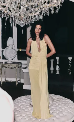 Bec and Bridge Cassis Drape Maxi Dress in Citron Yellow Size 8 for rent on The Volte - image 8