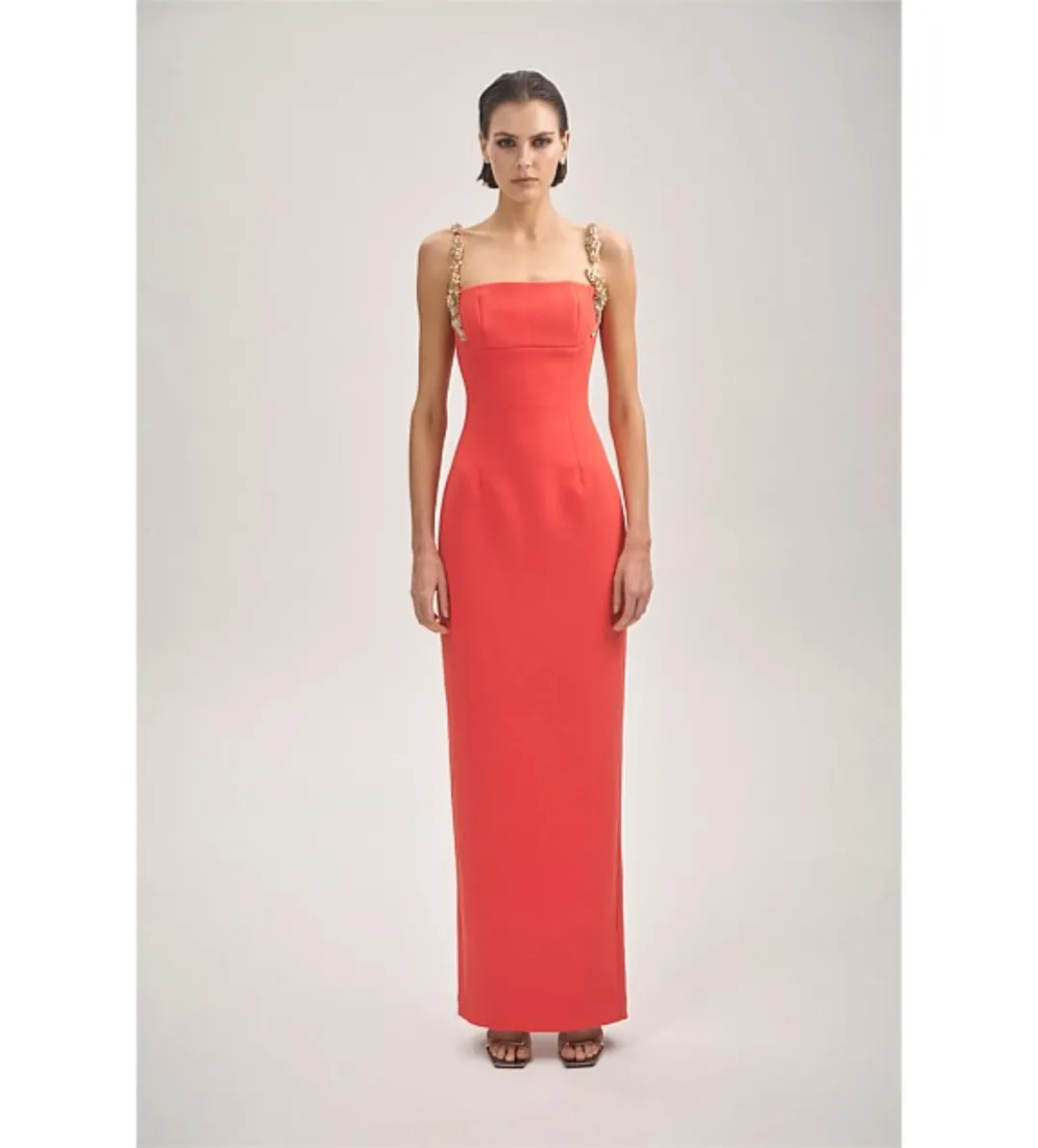 Rachel Gilbert Franca Gown in Coral Size 2/AU10 for rent on The Volte - main image