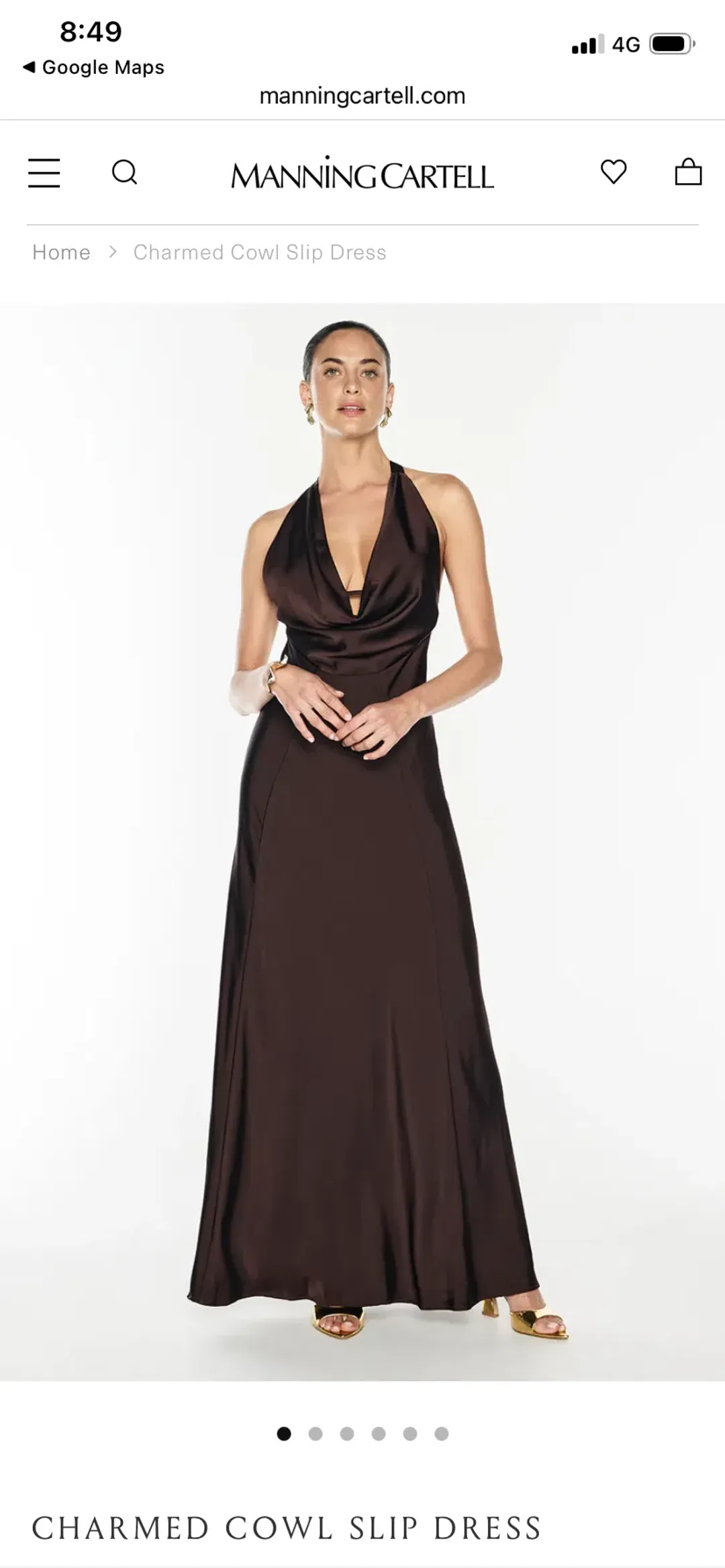 Charmed Cowl Slip Dress for rent on The Volte - main image