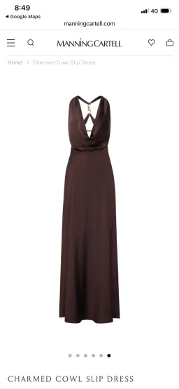 Charmed Cowl Slip Dress for rent on The Volte - image 5