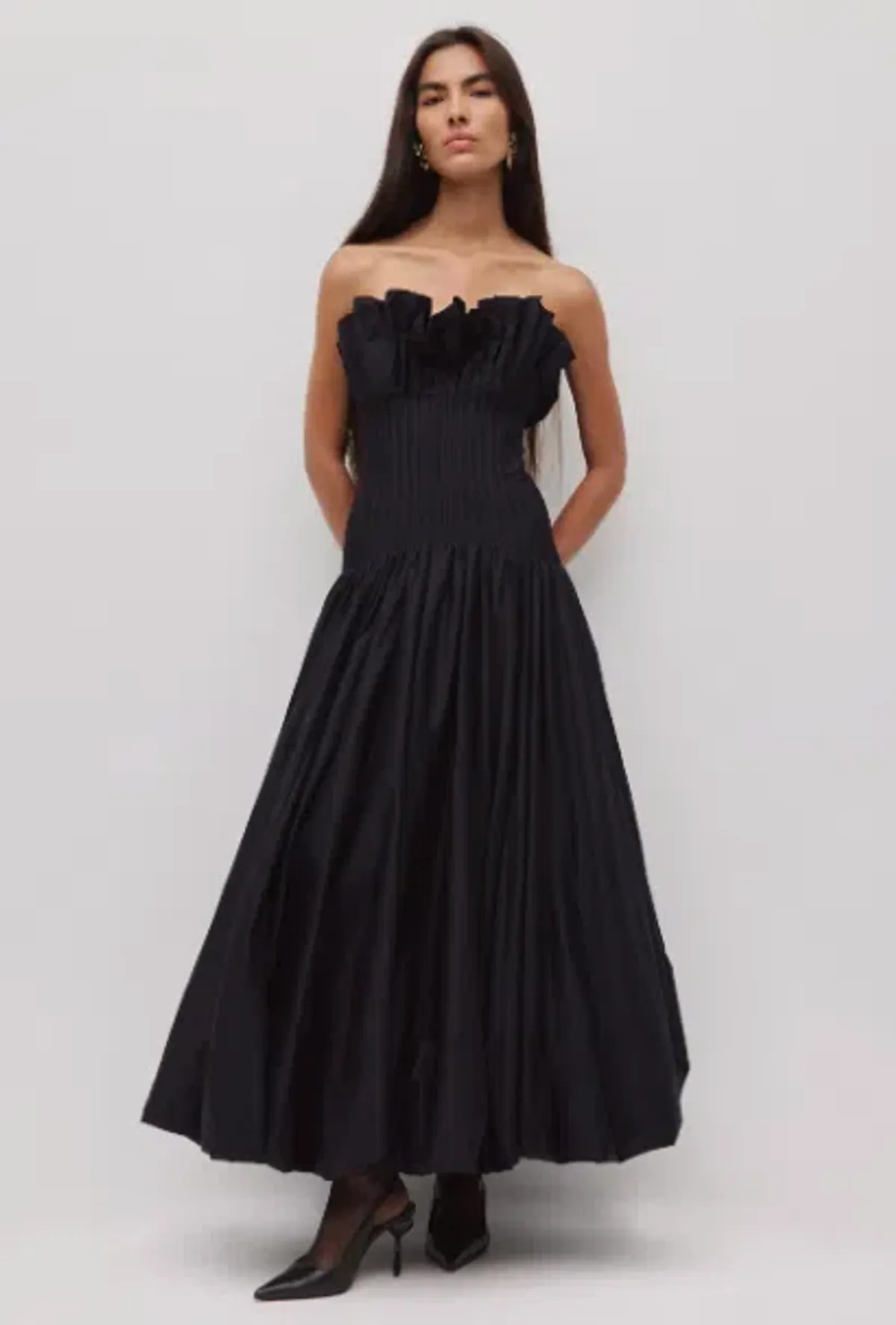 Aje Ivy Bubble Hem Black Size 10 for rent on The Volte - main image