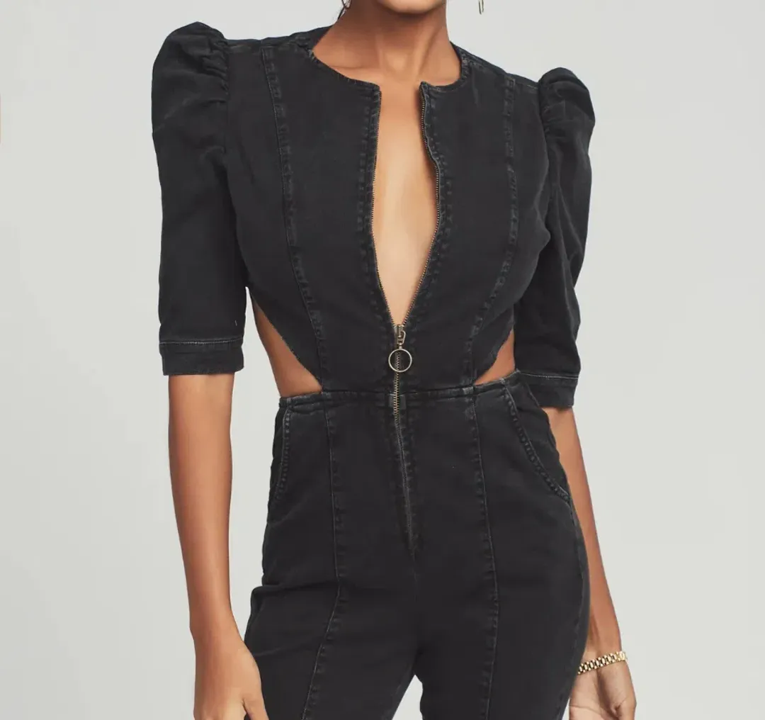 Retrofete Denim Jumpsuit for rent on The Volte - main image