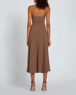 BY JOHNNY Fall Bias Midi Dress In Brown Mocha | Size AU 14 for rent on The Volte - image 2
