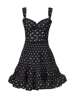 Zimmermann Pleated Draped Mini Dress Black Dot size 0 for rent on The Volte - image 1
