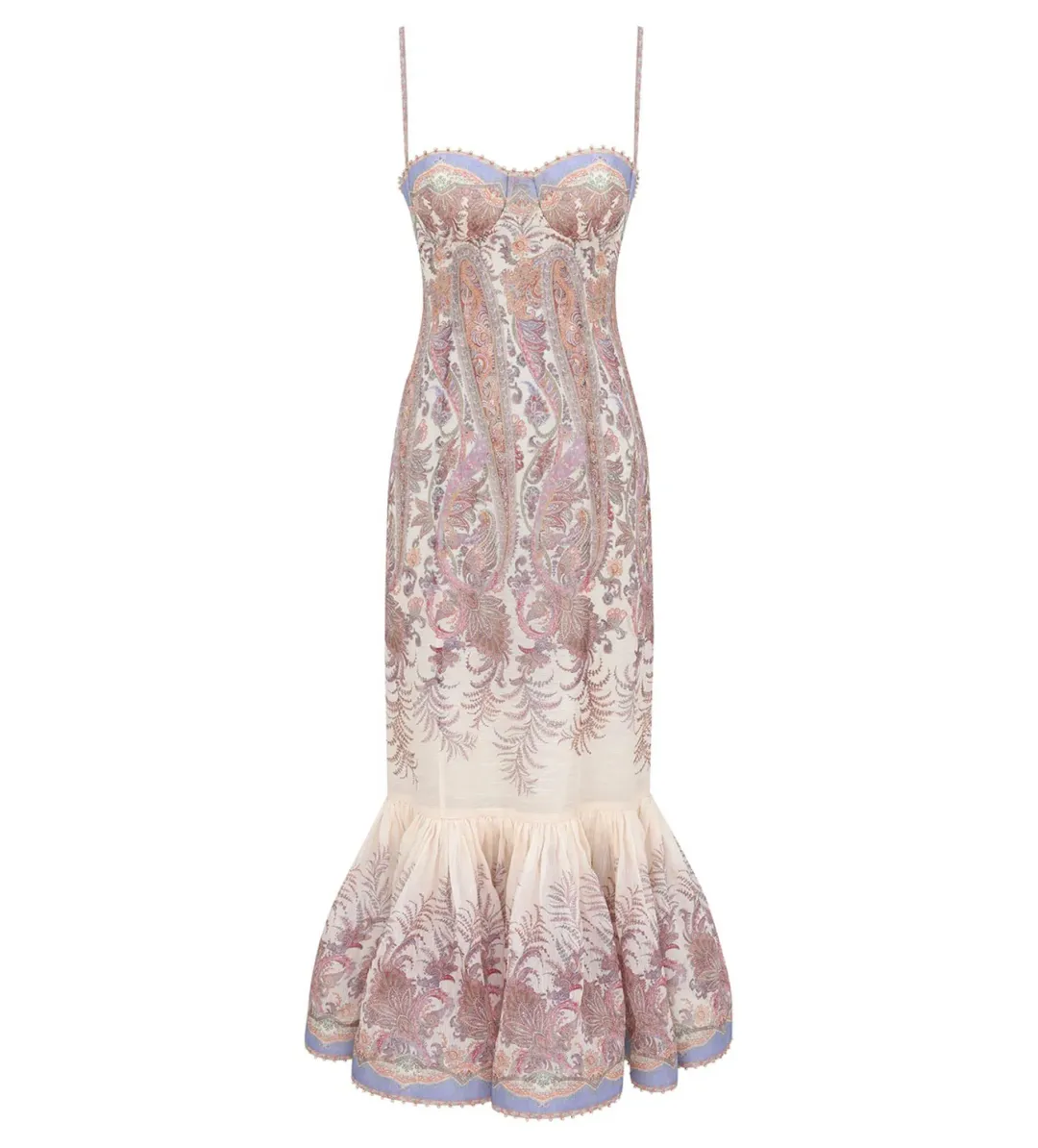 Zimmermann Alchemy Midi Gown Cream Paisley Size 1 AU 10 for rent on The Volte - main image