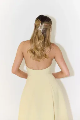 Odd Muse - The Ultimate Muse Dropped Hem Midi Dress - Lemon for rent on The Volte - image 4