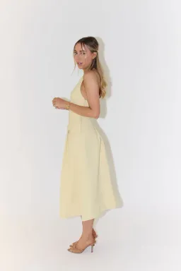 Odd Muse - The Ultimate Muse Dropped Hem Midi Dress - Lemon for rent on The Volte - image 2