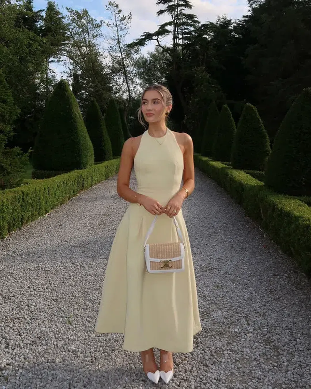 Odd Muse - The Ultimate Muse Dropped Hem Midi Dress - Lemon for rent on The Volte - main image