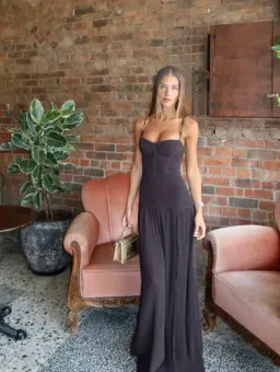 Manning Cartell Double Time Pleat Dress - Dark Chocolate for rent on The Volte - image 3