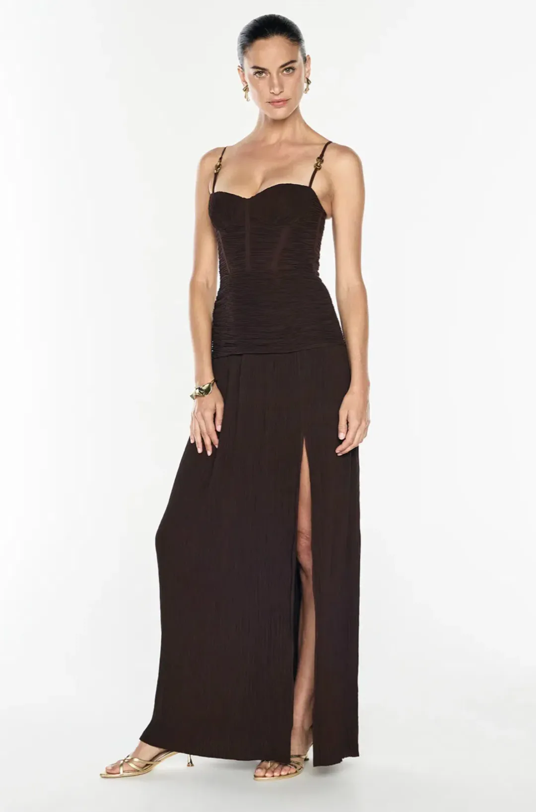Manning Cartell Double Time Pleat Dress - Dark Chocolate for rent on The Volte - main image