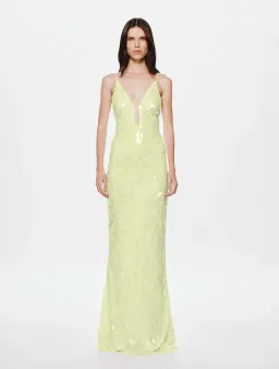 THE SAPPHIRE SEQUIN DRESS | LEMON - SIZE 8 for rent on The Volte - image 1