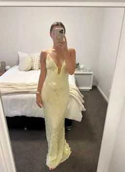 THE SAPPHIRE SEQUIN DRESS | LEMON - SIZE 8 for rent on The Volte - image 1