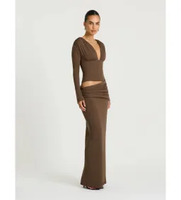 Benni Agnes Maxi Dress in Chocolate Size AU8 for rent on The Volte - image 2