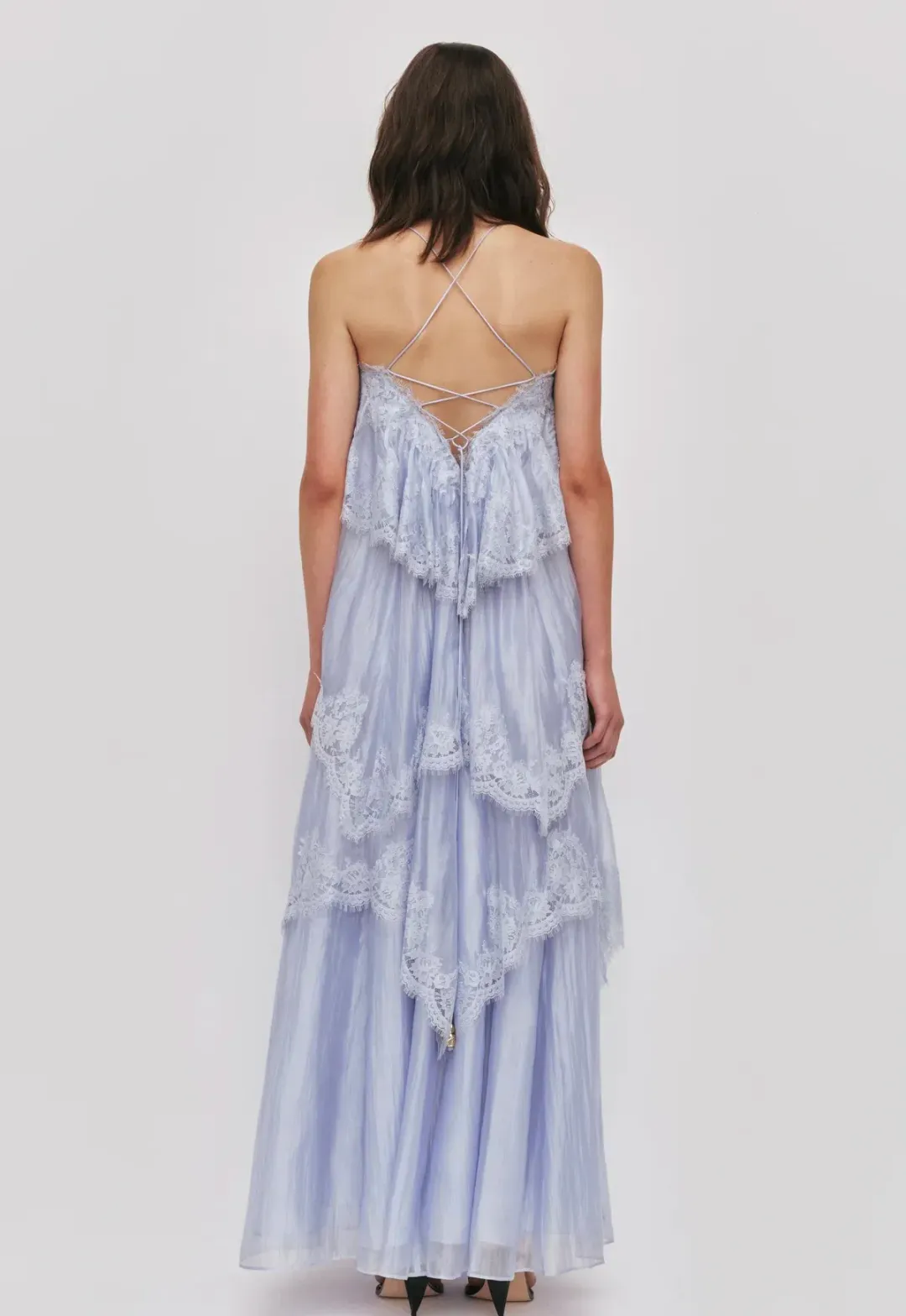 AJE Ophelia Lace Gown French Blue Size 8 for rent on The Volte - main image