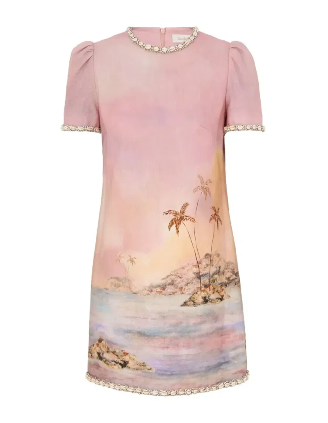 Zimmermann Dawning Embellished Mini Dress Lilac Seascape Size 1 for rent on The Volte - main image