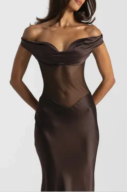 Natalie Rolt Gwenyth Gown - Espresso - Size XS for rent on The Volte - image 2