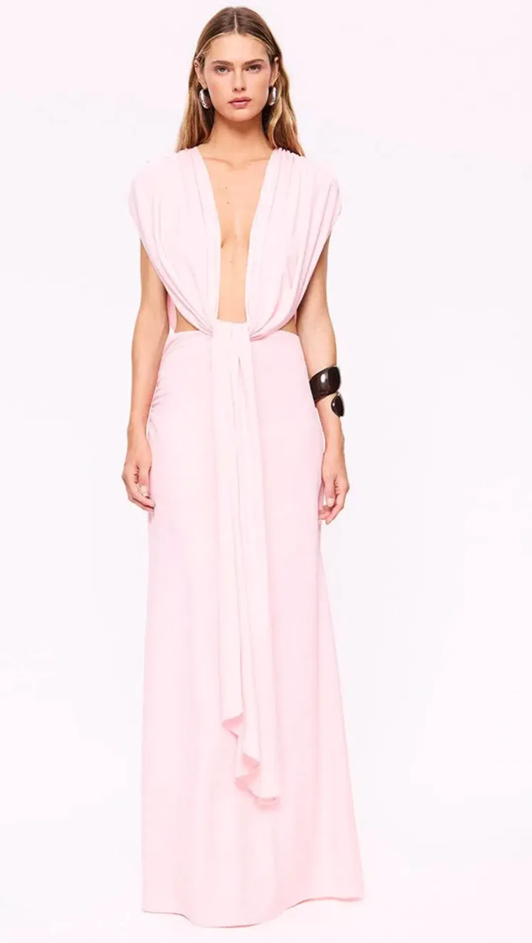 Suboo Jasmine Cutout Draped Gown - Pink - Size S for rent on The Volte - main image