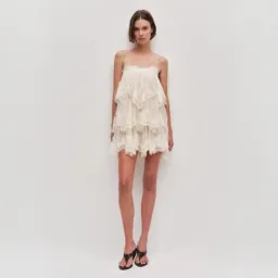 AJE Ophelia Lace Mini Dress In Pastel Yellow Size 14 for rent on The Volte - image 4