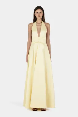 Hansen And Gretel Evalina Taffeta Gown Butter Beige Size 10 for rent on The Volte - image 1