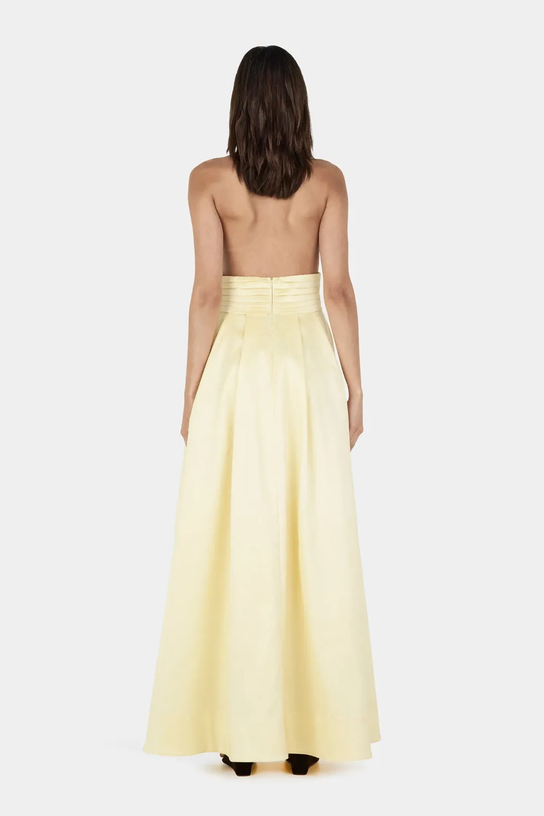 Hansen And Gretel Evalina Taffeta Gown Butter Beige Size 10 for rent on The Volte - main image