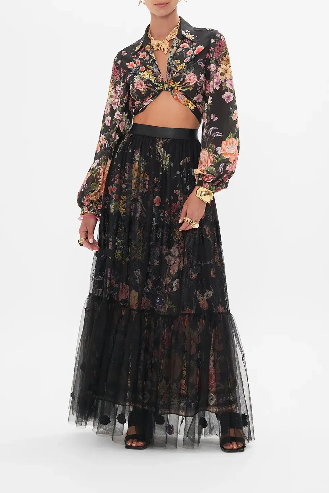 camilla wrap top and ruffle skirt Letters from a vineyard for rent on The Volte - main image