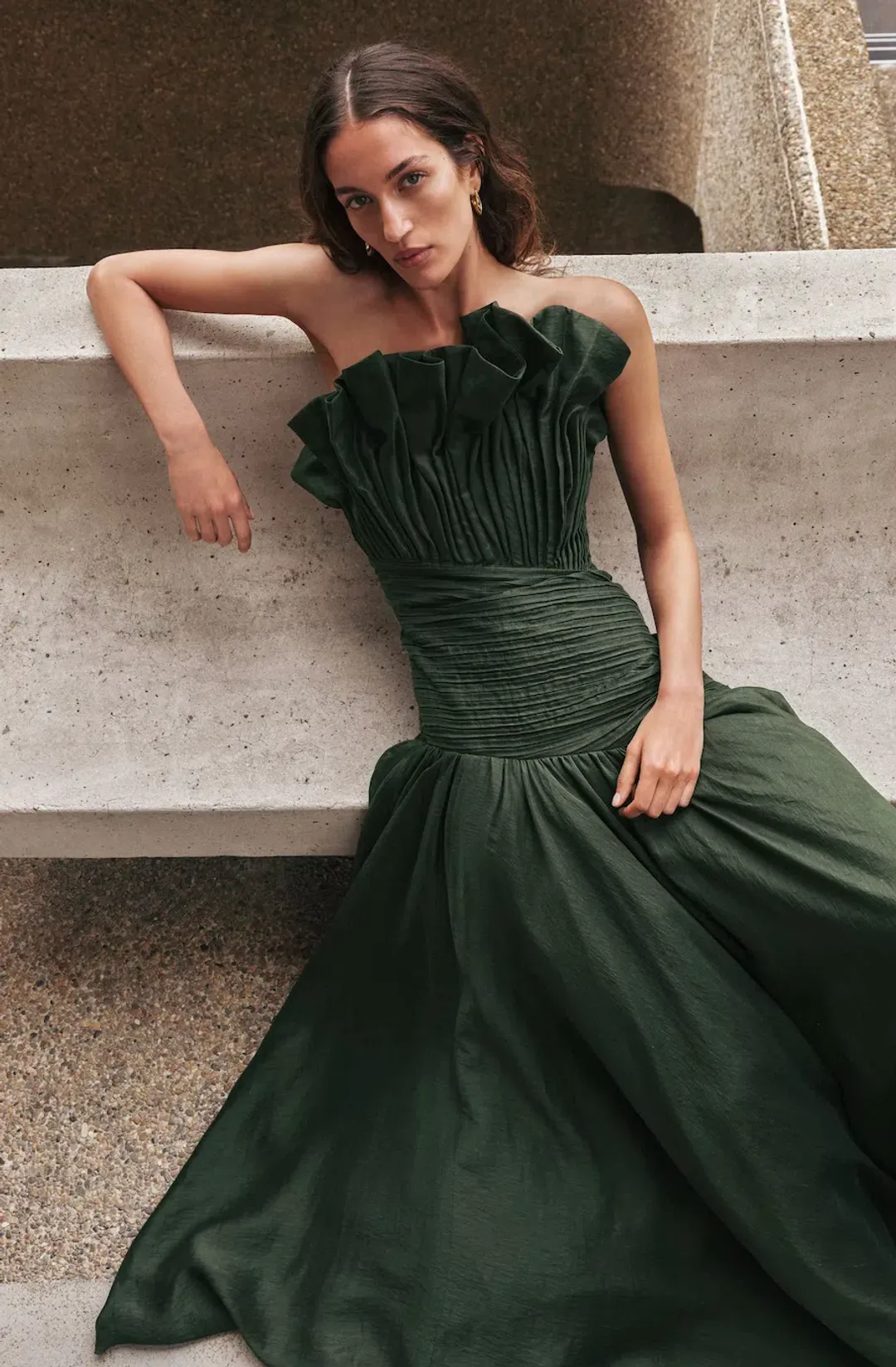 AQUILINE GOWN | HUNTER GREEN - SIZE 6 for rent on The Volte - main image