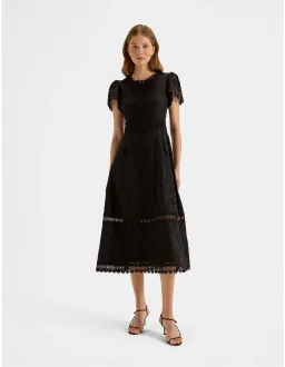 Review Cosmos Lace Midi Dress Black Size 10 for rent on The Volte - image 1