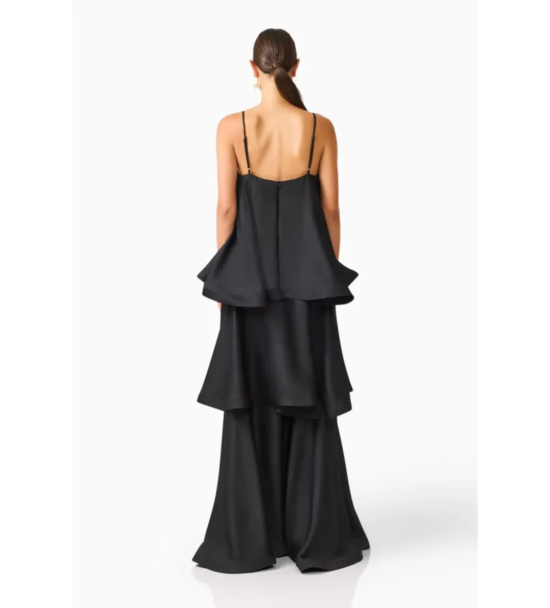 Elliatt Tilly Tiered Maxi Dress Black Size AU10 for rent on The Volte - main image