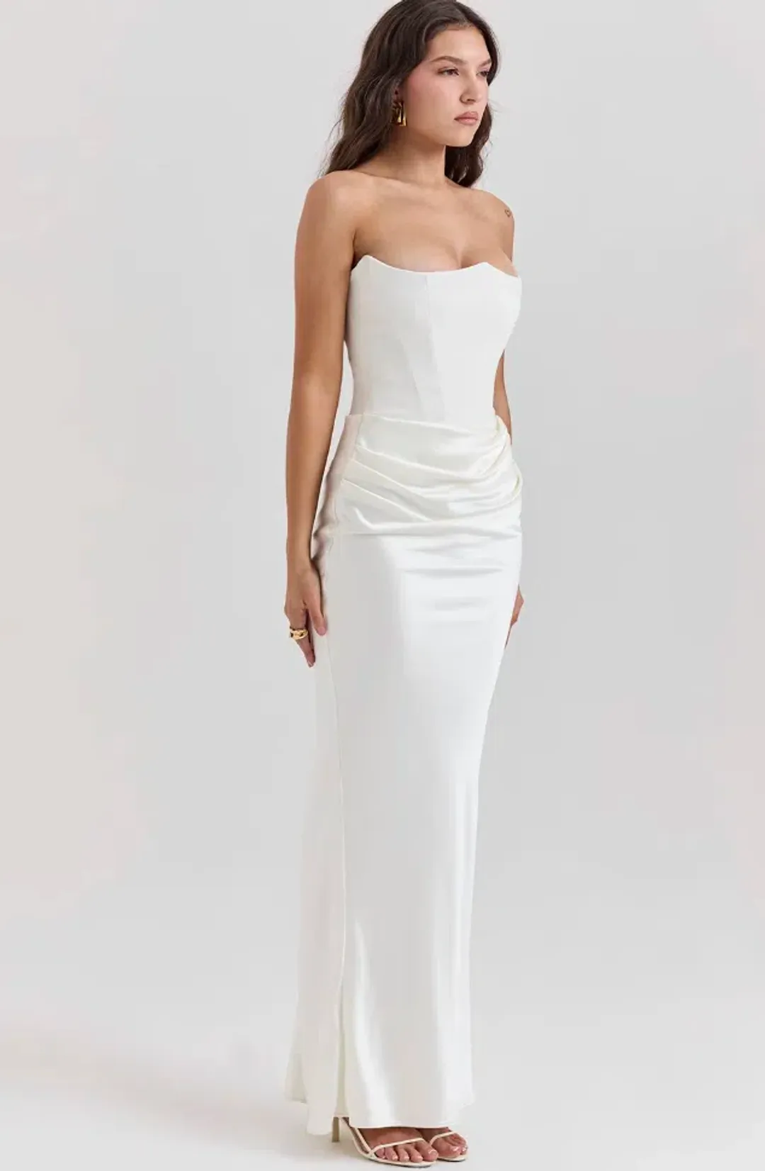 House of CB Persephone Ivory Strapless Corset Dress Size XS for rent on The Volte - main image