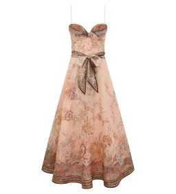 Zimmermann Alchemy Structured Midi Dress Pink Paisley Size 2/AU 12 for rent on The Volte - image 1