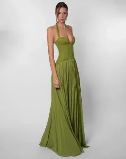 Fenity, Gaia Dress, green, size 8, maxi  for rent on The Volte - image 2
