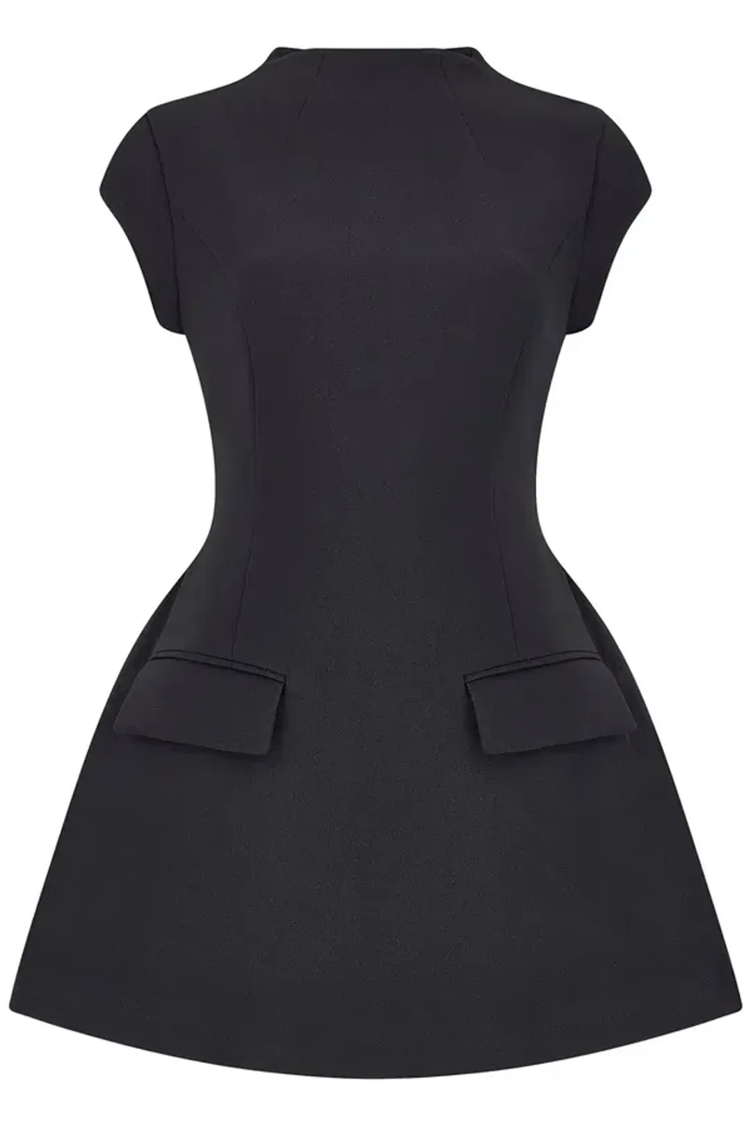 Odd Muse - The Ultimate Muse Cap Sleeve Mini Dress Black  for rent on The Volte - main image