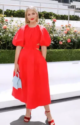 AJE - Mimosa Midi Dress Red for rent on The Volte - image 1