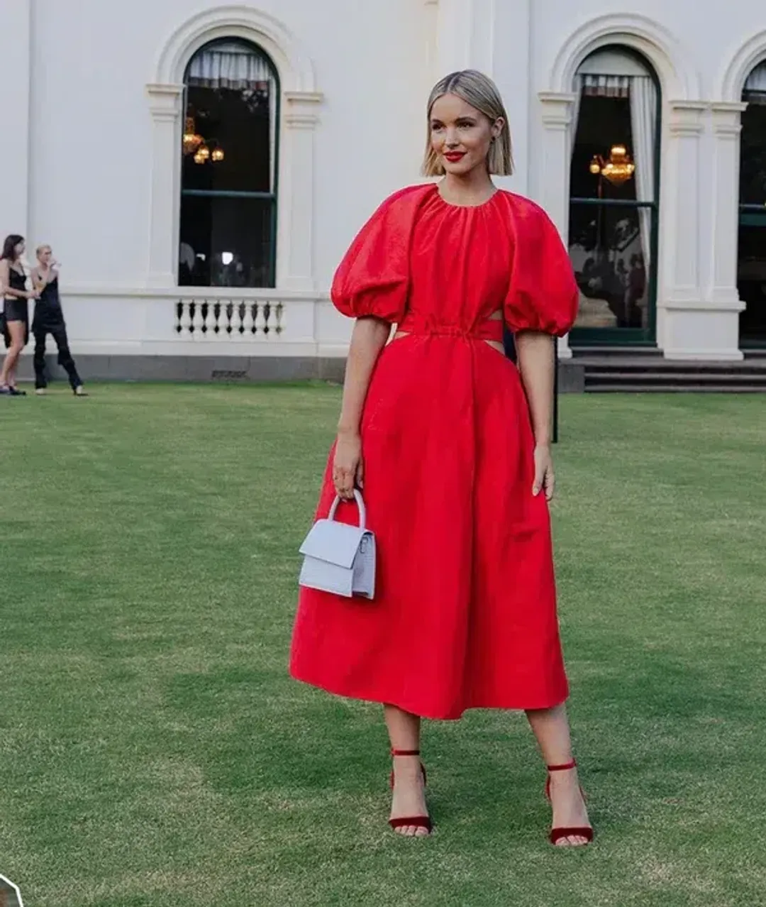 AJE - Mimosa Midi Dress Red for rent on The Volte - main image