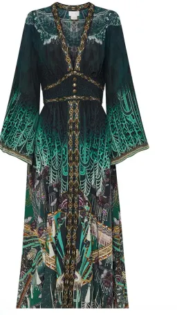 Camilla Fitzgeralds Flapper Kimono sleeve dress with shirring detail for rent on The Volte - image 4