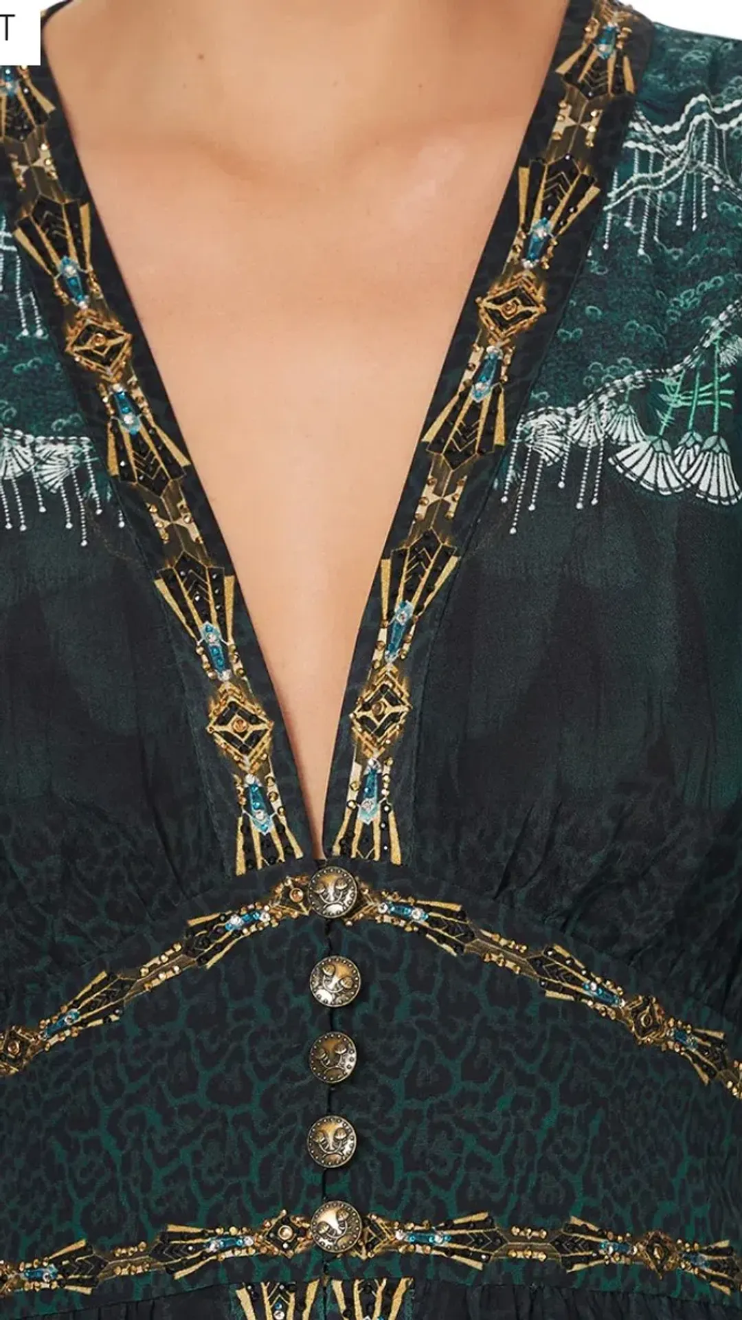 Camilla Fitzgeralds Flapper Kimono sleeve dress with shirring detail for rent on The Volte - main image