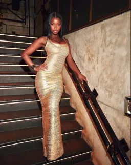 House of CB The OG Gold Bandage Maxi Dress Size XS for rent on The Volte - image 3