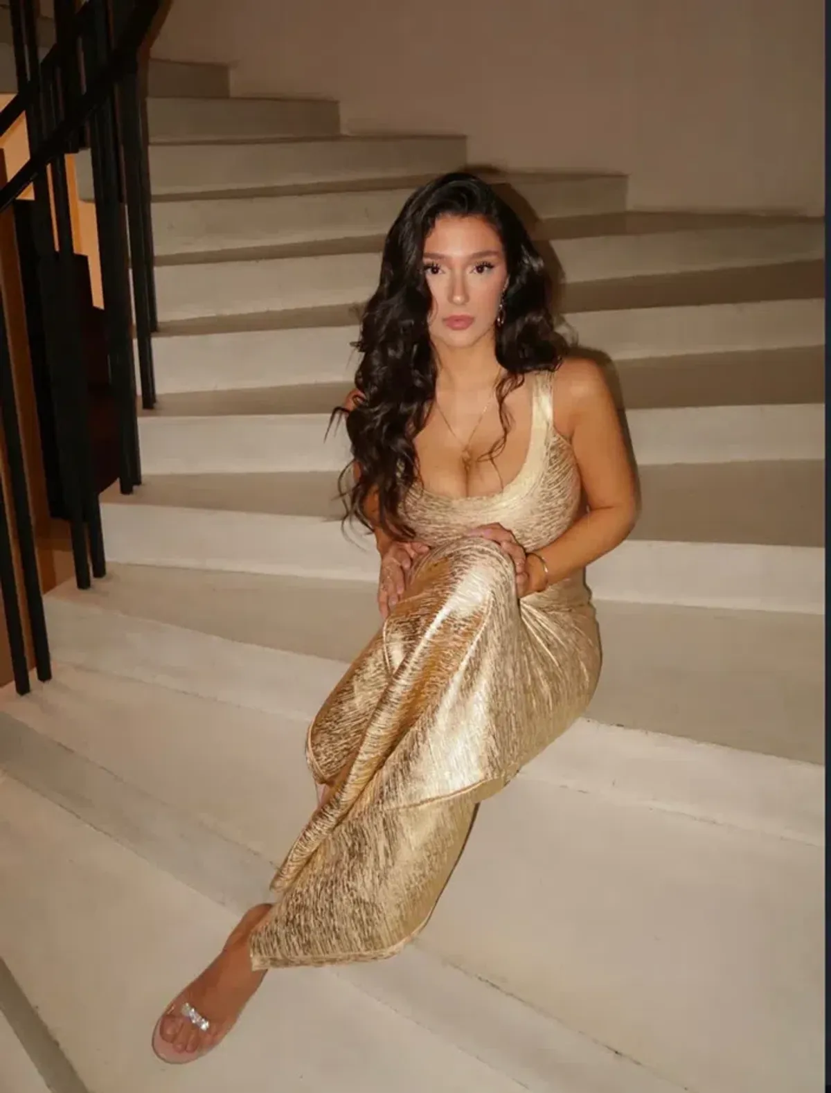 House of CB The OG Gold Bandage Maxi Dress Size XS for rent on The Volte - main image