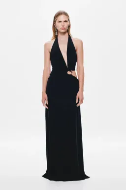New MISHA “Devon” Cupro Maxi Dress in Black - Size 10 Formal Gown for rent on The Volte - image 2