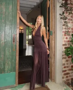 CHRISTOPHER ESBER ORION GOWN in Malbec Brown for rent on The Volte - image 3