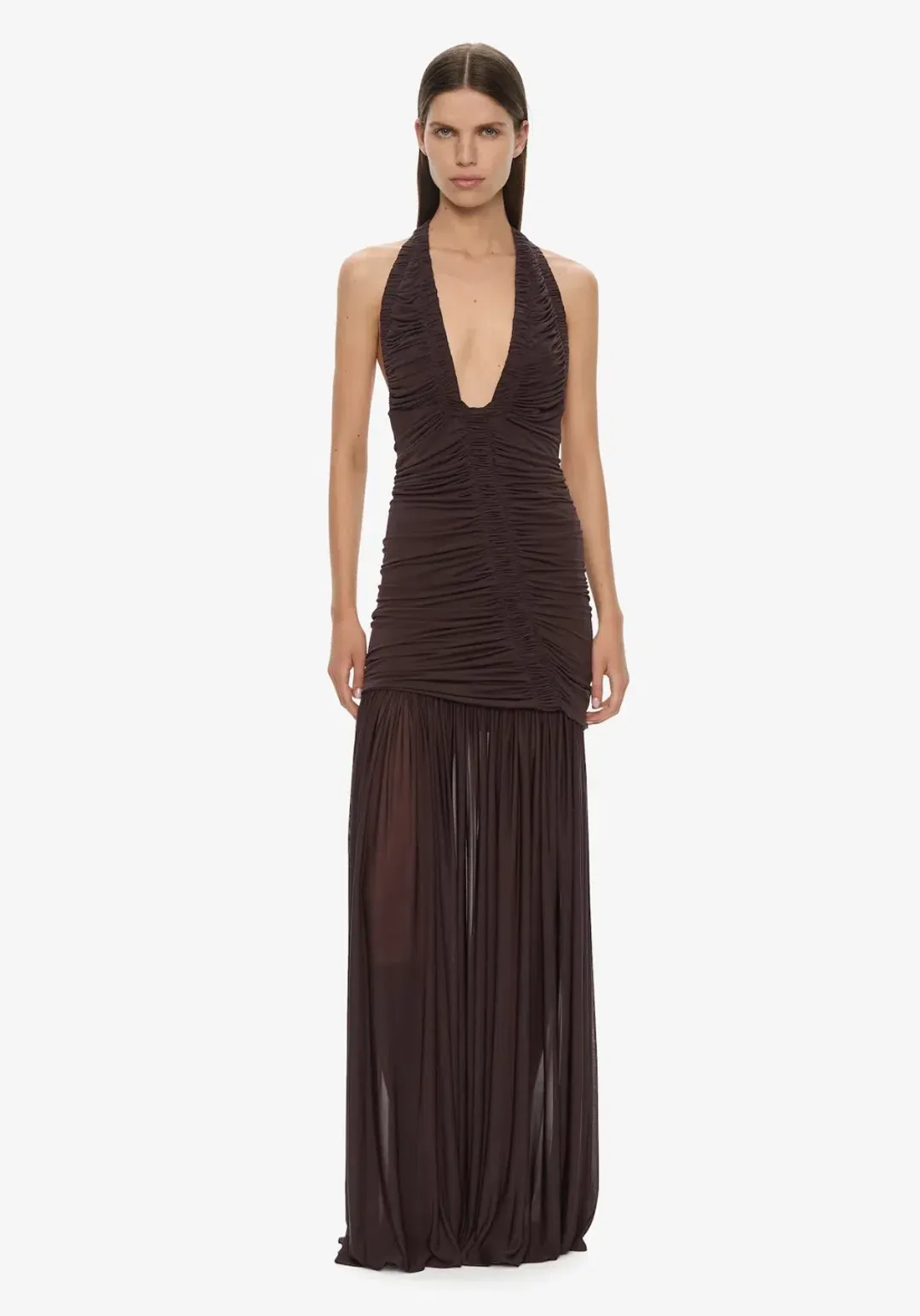 CHRISTOPHER ESBER ORION GOWN in Malbec Brown for rent on The Volte - main image