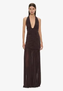 CHRISTOPHER ESBER ORION GOWN in Malbec Brown for rent on The Volte - image 1