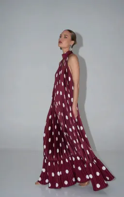 L'idee Libertie Gown - Polka Wine - size 8 for rent on The Volte - image 3