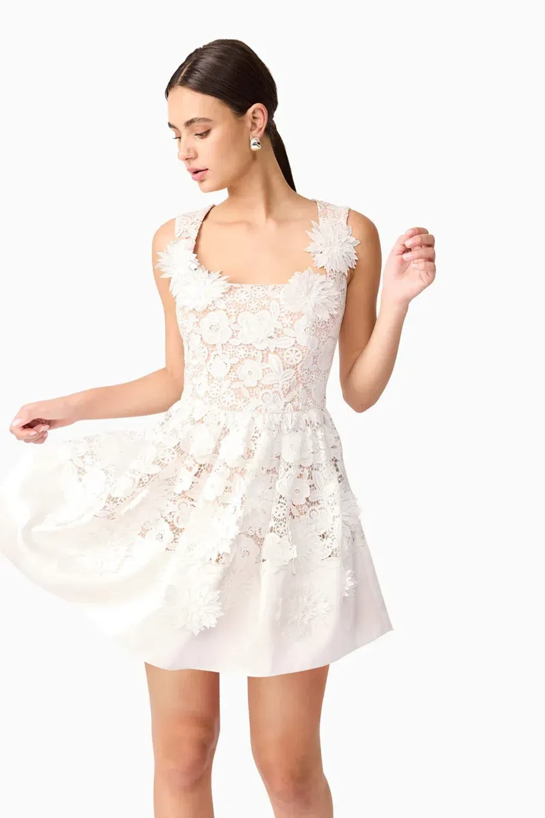 Elliatt Margot white lace mini dress sz S for rent on The Volte - main image