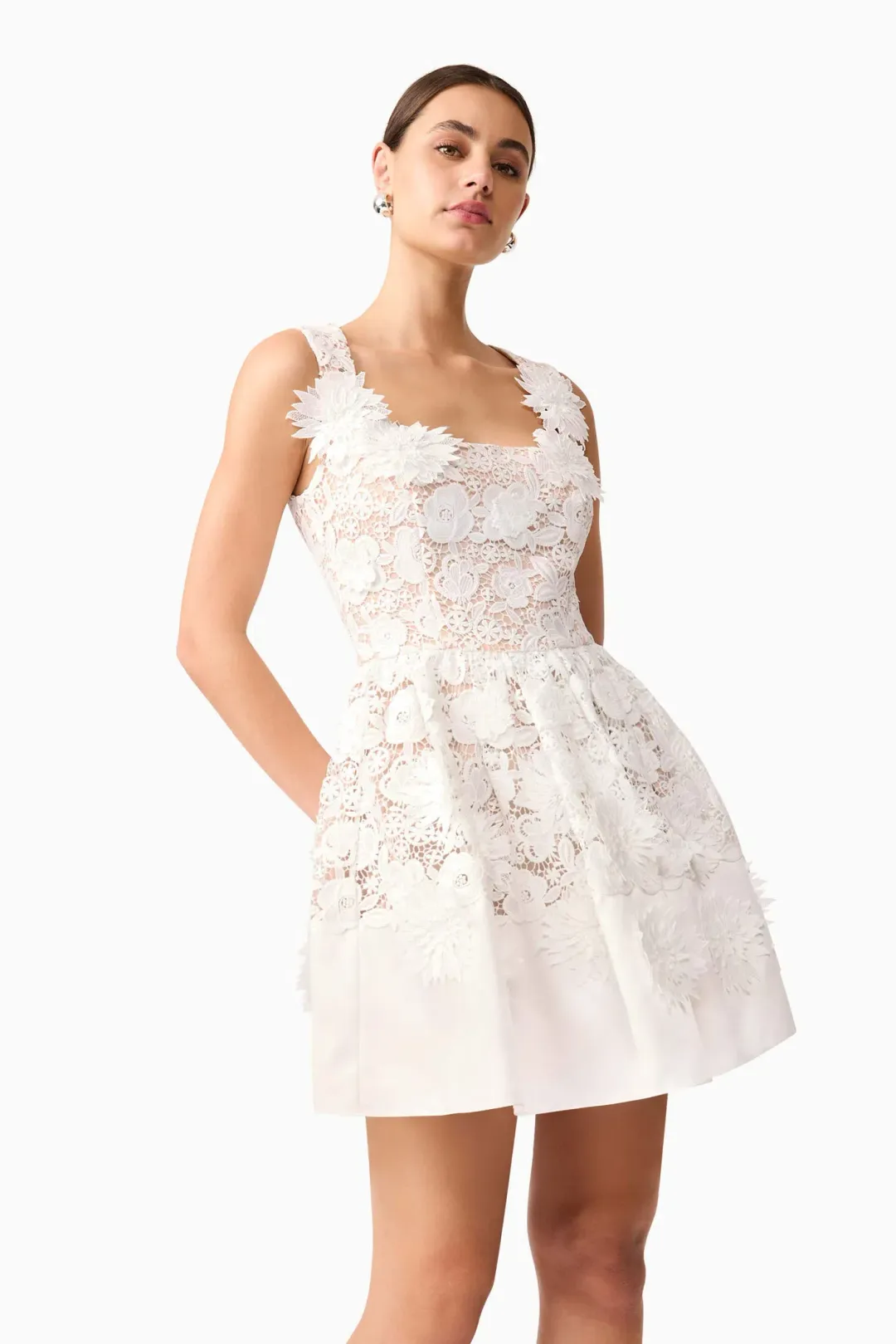 Elliatt Margot white lace mini dress sz S for rent on The Volte - main image