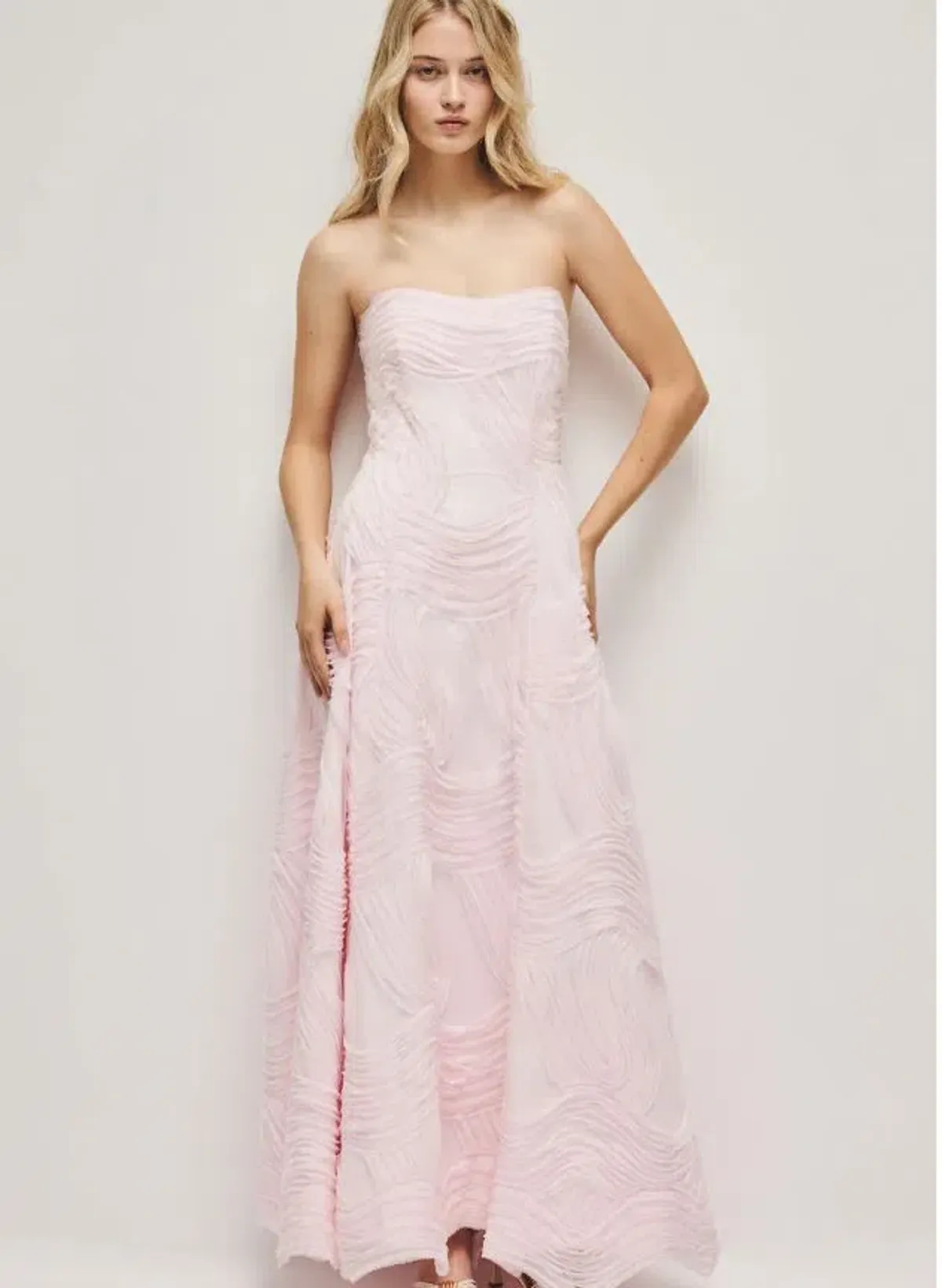 Aje Wave Gown in Pastel Pink Size 6 for rent on The Volte - main image