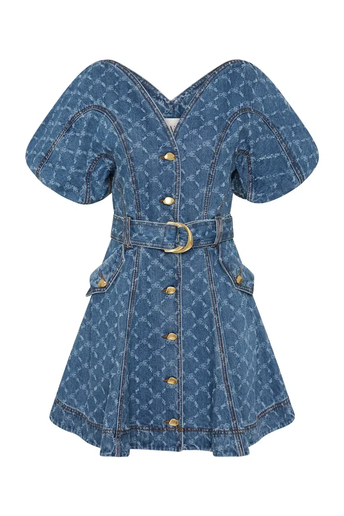 Aje Diamond logo denim mini dress sz 16 for rent on The Volte - main image