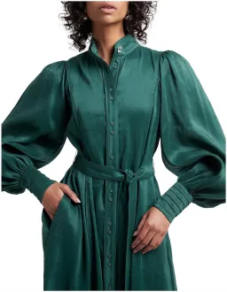 Aje emerald green Gentle shirt dress sz 14 for rent on The Volte - image 1