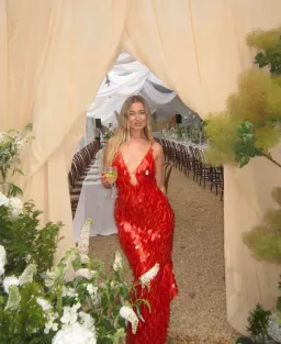 MISHA Sapphire Gown Red Size S for rent on The Volte - image 2