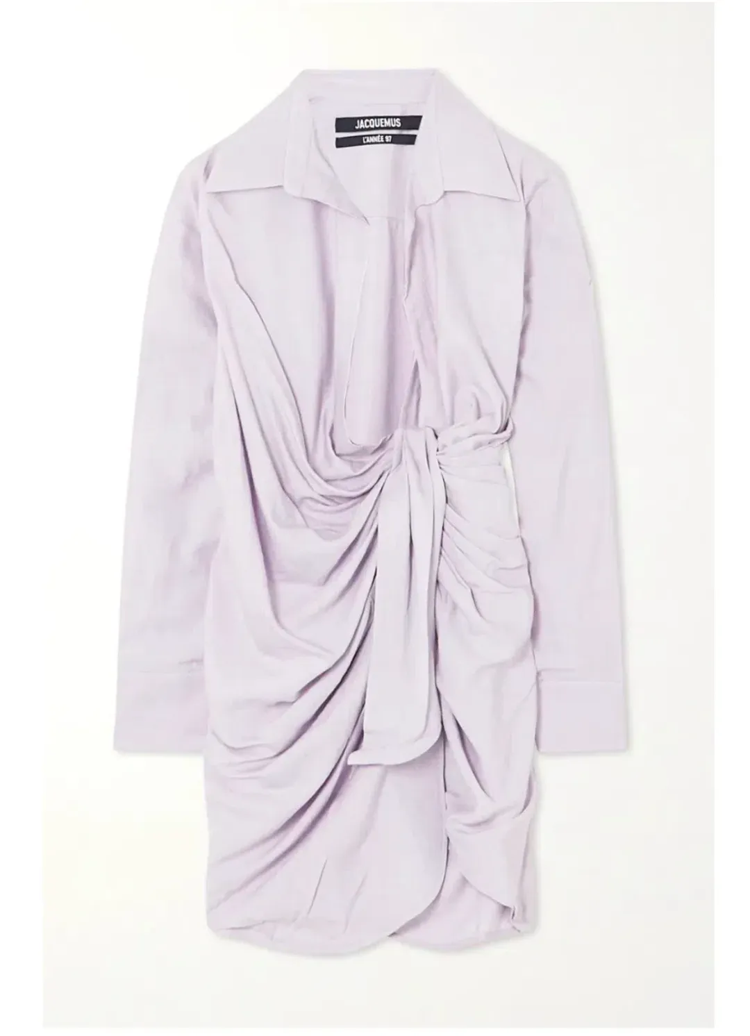Jacquemus La Robe Bahia Mini Shirt Dress Mini Lilac Size AU 6 for rent on The Volte - main image